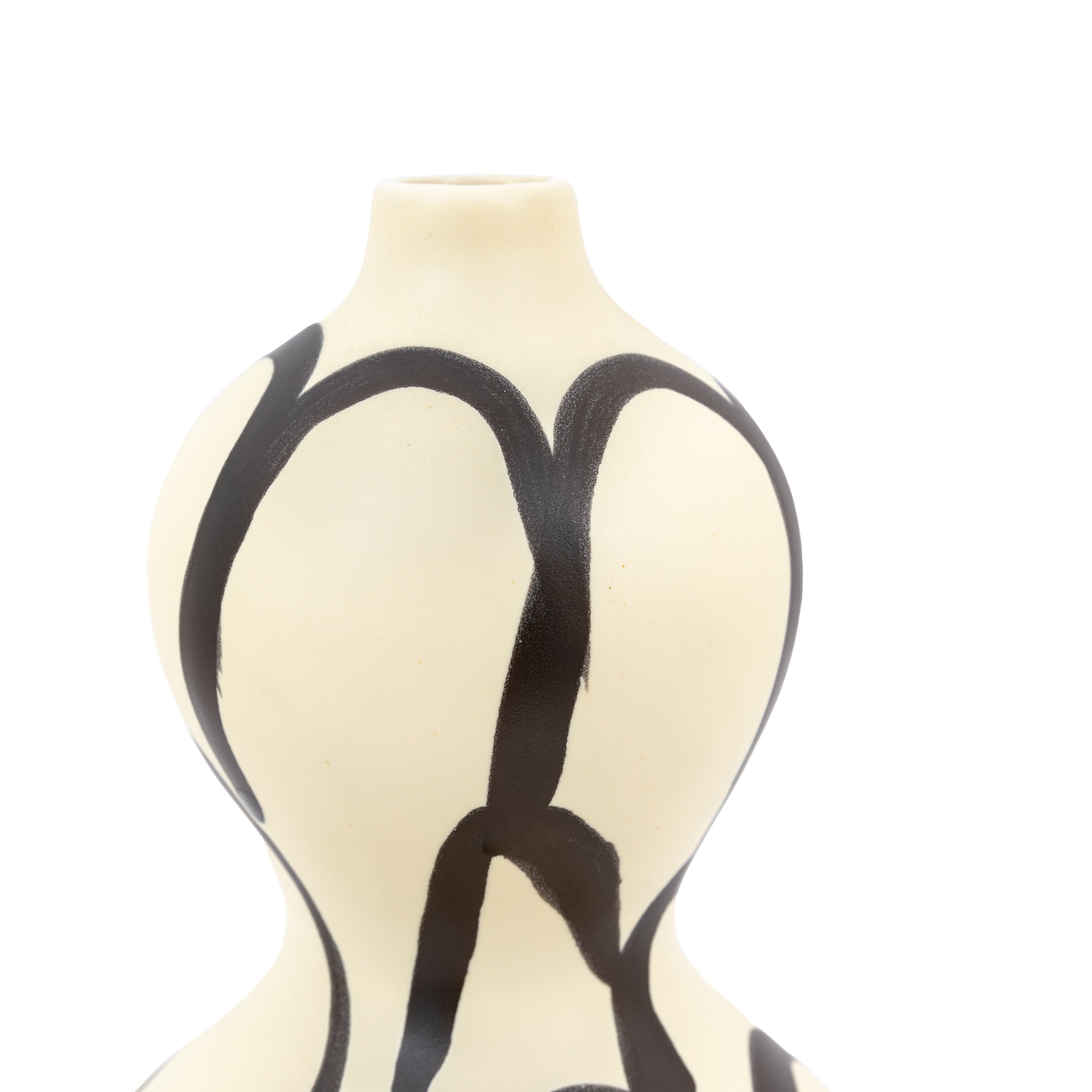 Alloa Hand Painted Monochrome Curved Vase